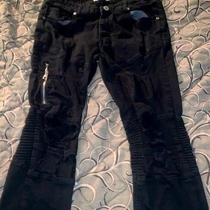 Black Biker Jeans